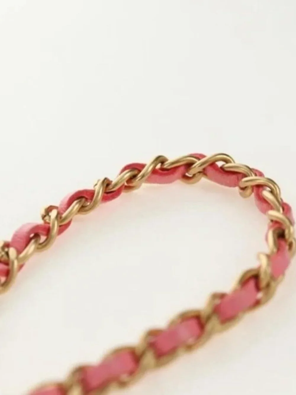 CHANEL Matelasse Chain Wallet Coco Ball Bag Lamb Skin Pink Gold CC Auth 181927M